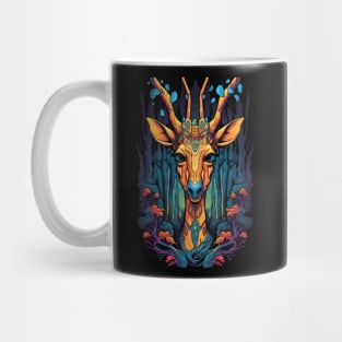 Abstract Psychedelic Giraffe Portrait Mug